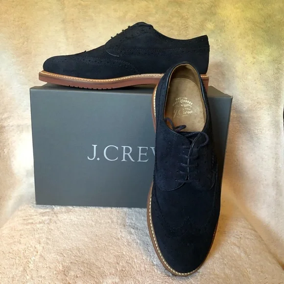 J.Crew “Kenton” Suede Wingtip Shoes J. Crew Size 12 Kenton Beige Suede Wing Tip Oxford Shoes EUC  main image 4